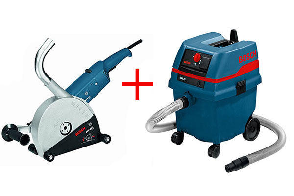 Штроборез Bosch GNF 65 A и пылесос Bosch GAS 25